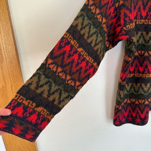 The Alpaca Connection Handmade in Peru Alpaca Unisex Button Down Multi Color Ch - Picture 5 of 9